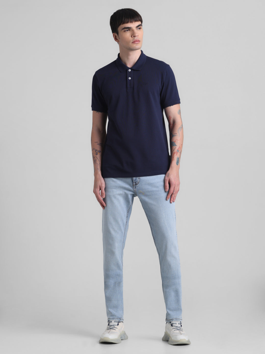 Navy Blue Solid Polo