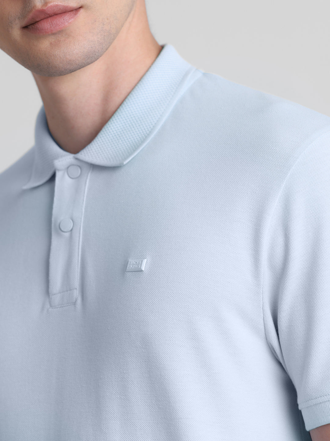 Sky Blue Cotton Blend Polo
