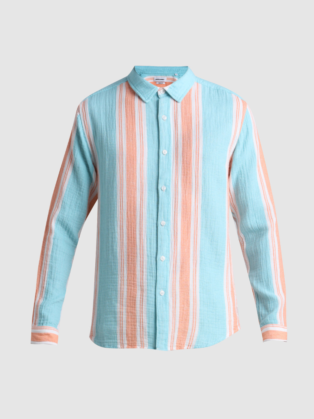 Light Blue Colourblocked Striped Shirt