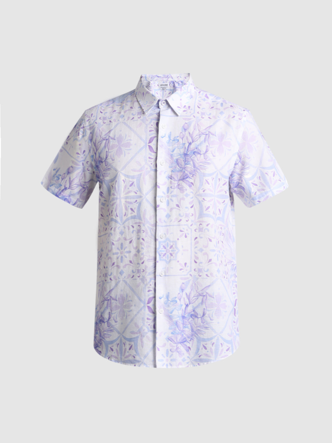 Cotton Linen Blend Printed Shirt