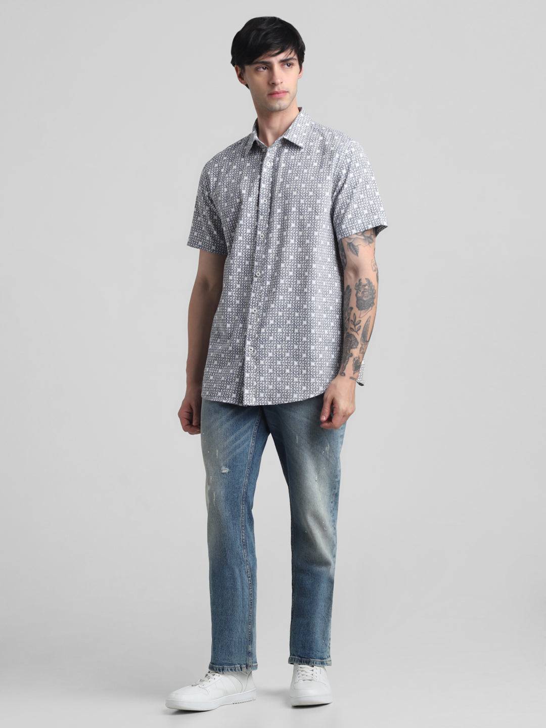 Geometric Print Short Sleeve Shirt