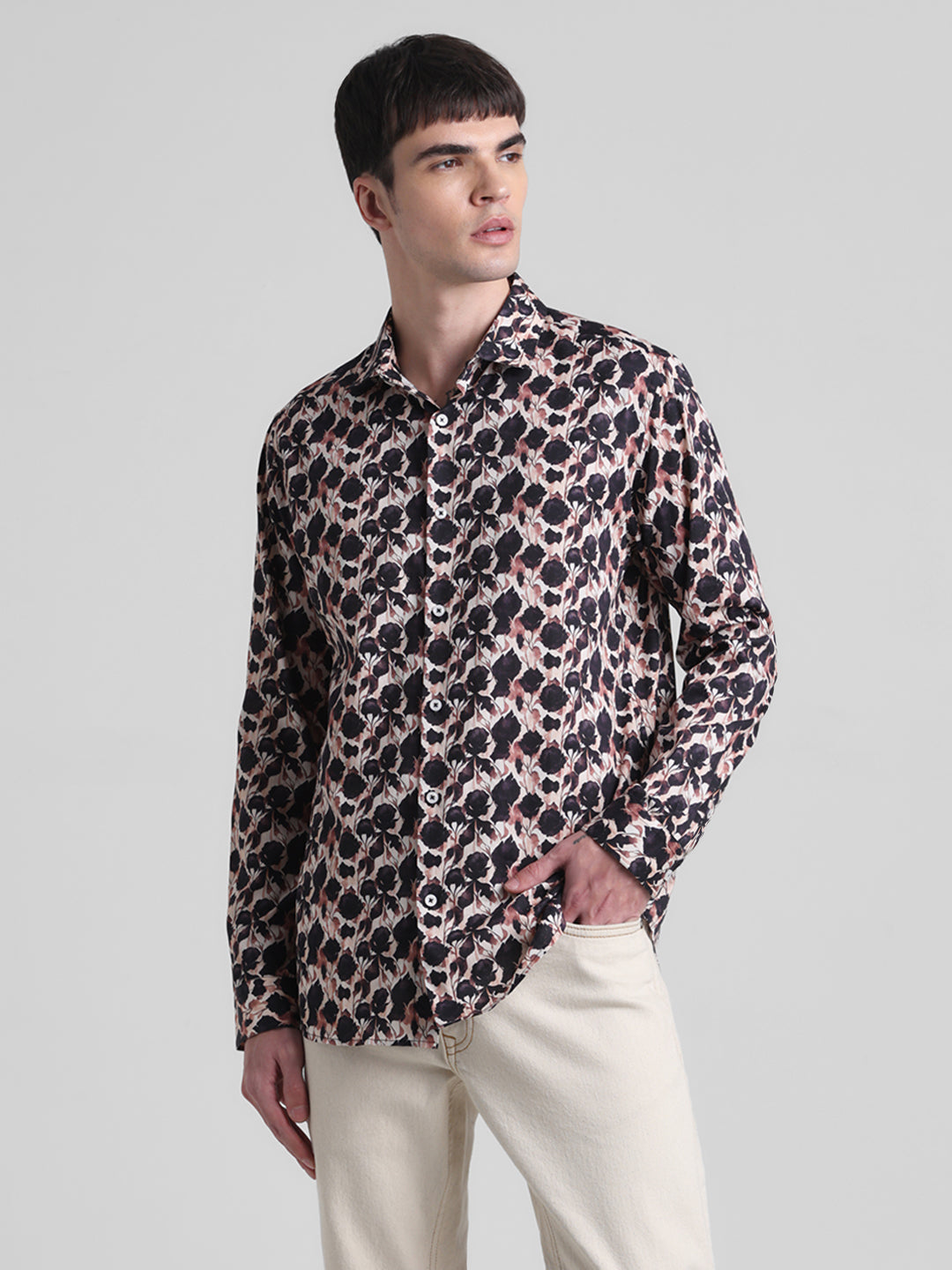 Abstract Floral Print Shirt