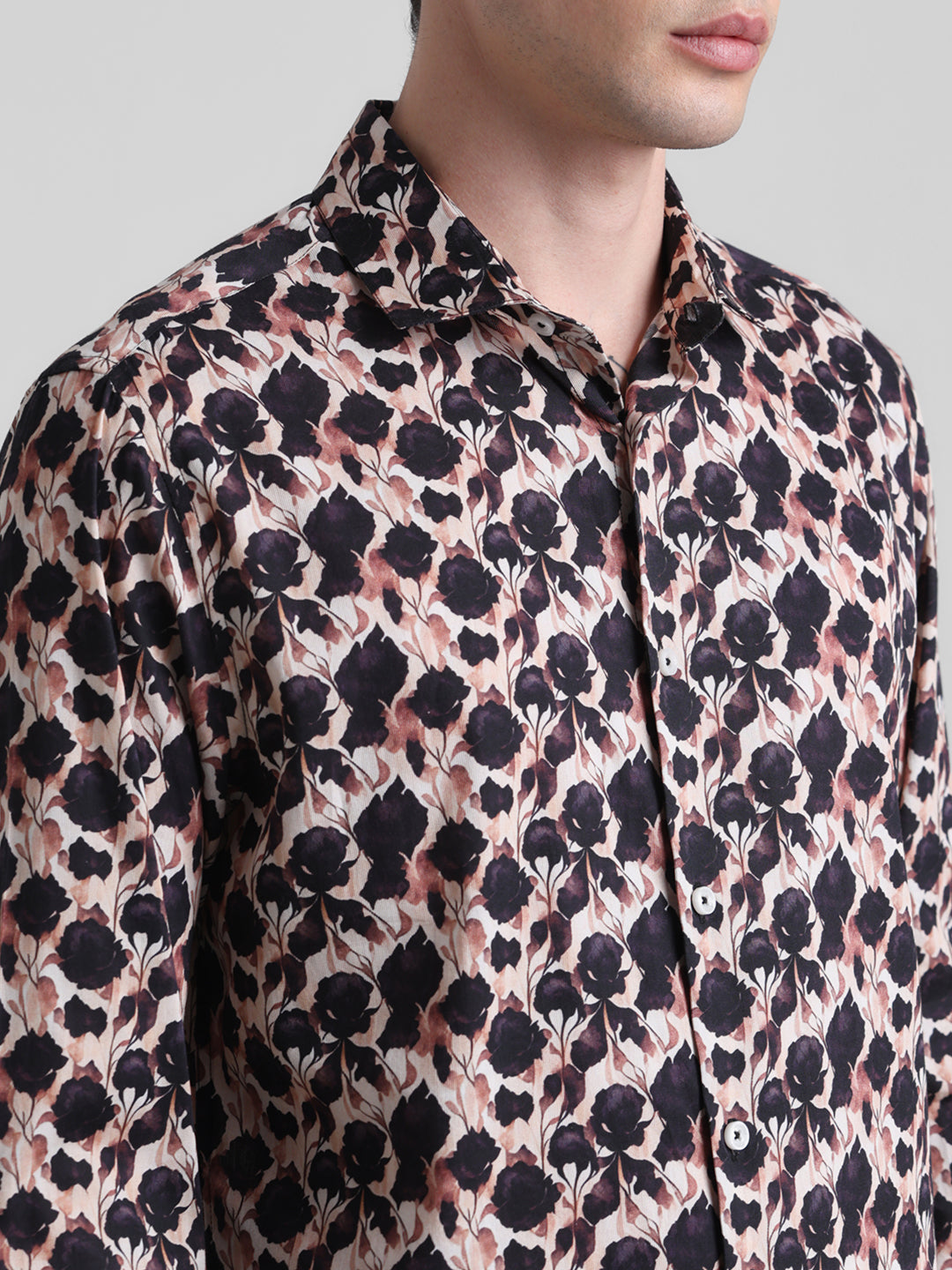 Abstract Floral Print Shirt