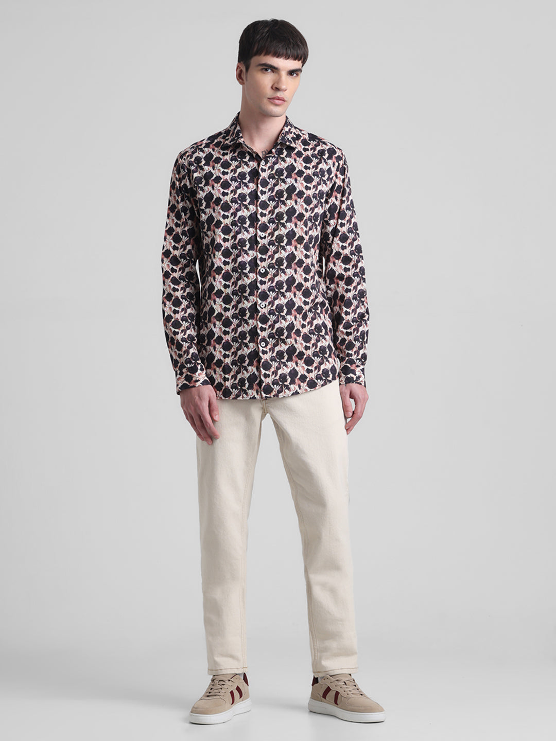 Abstract Floral Print Shirt