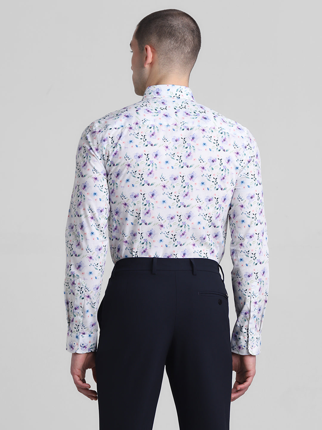 White Floral Print Shirt