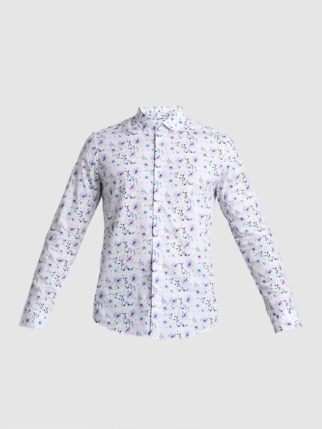 White Floral Print Shirt