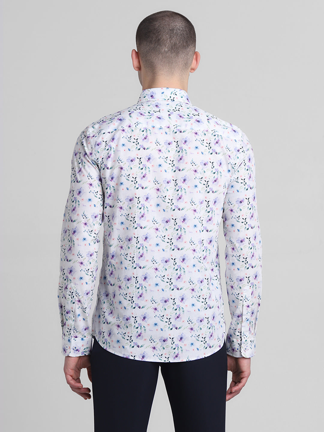 White Floral Print Shirt