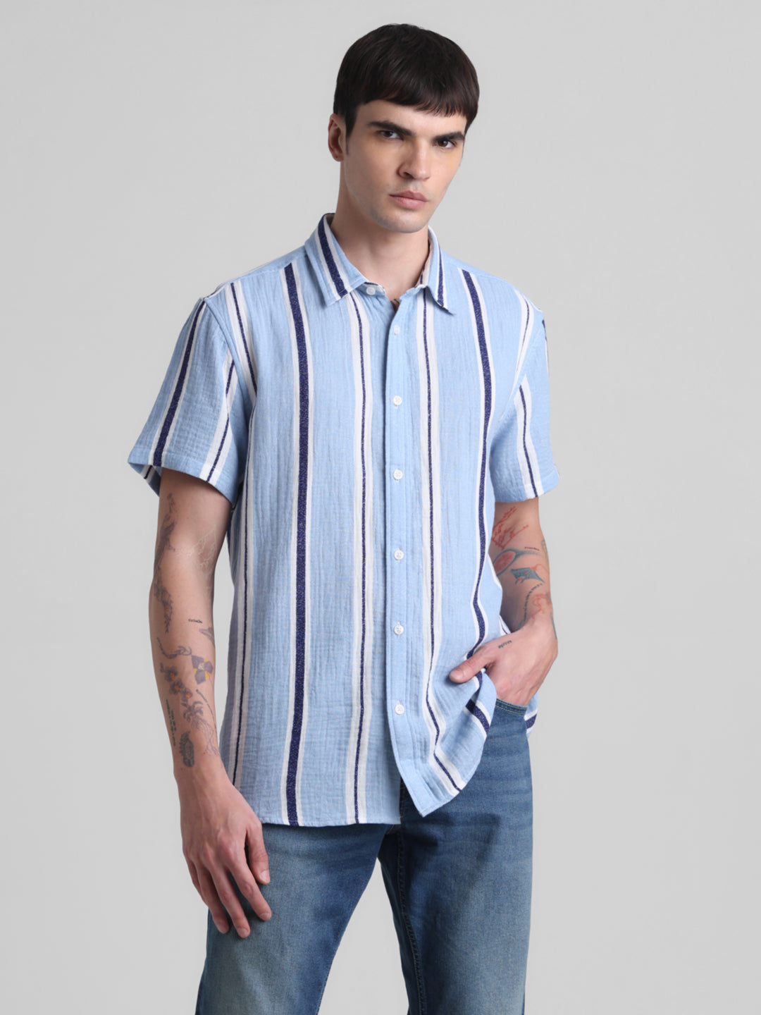 JACK&JONES Regular Fit Stripes Mid Shirts
