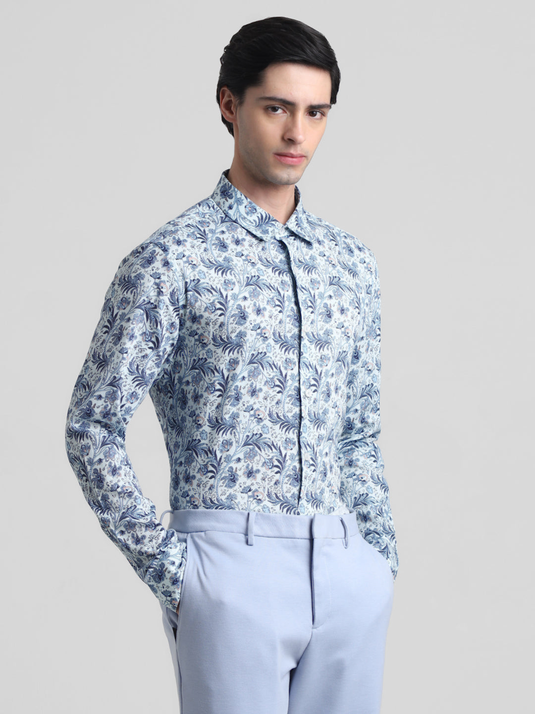 Blue Paisley Print Shirt