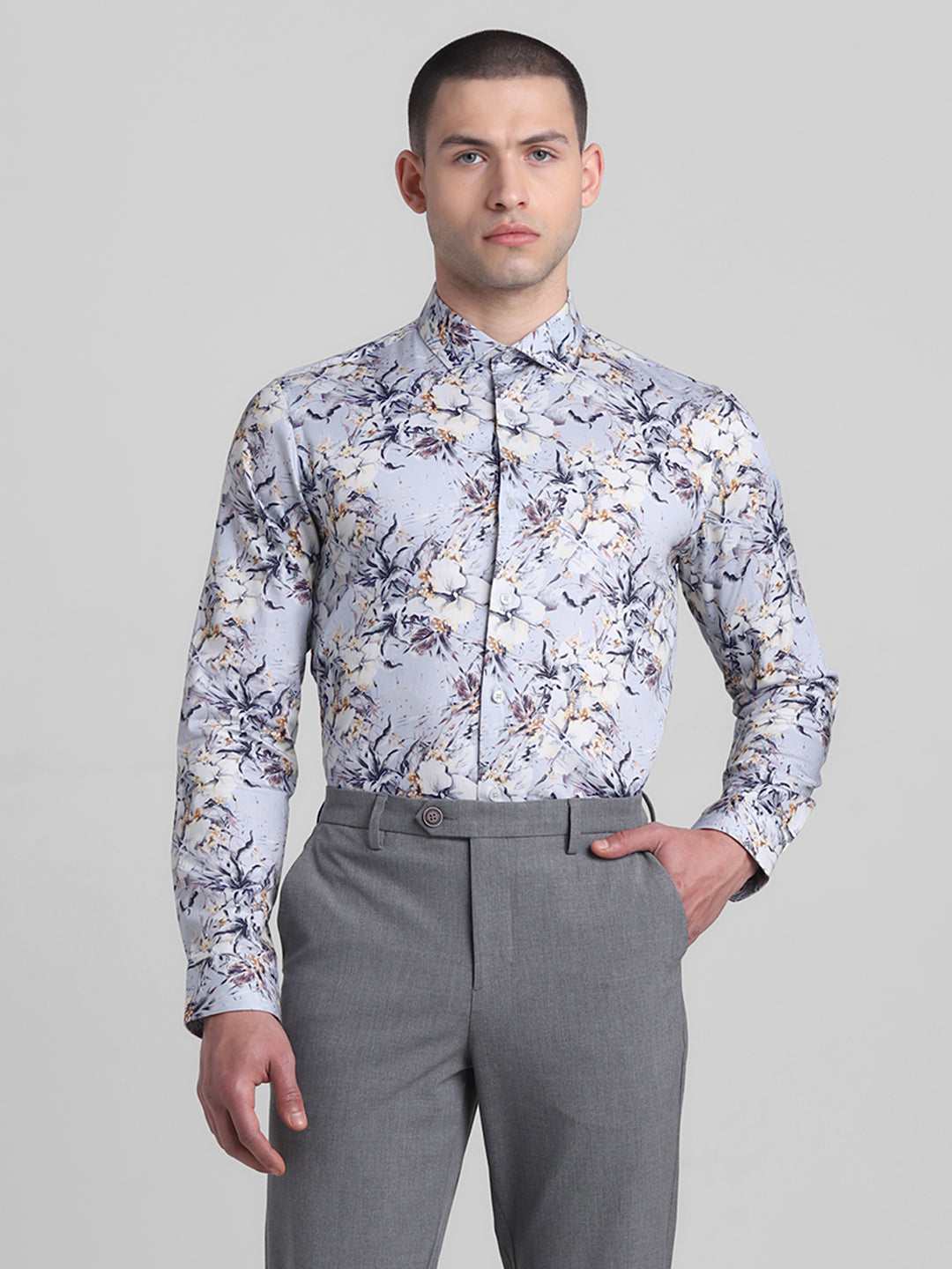 Blue Floral Print Shirt