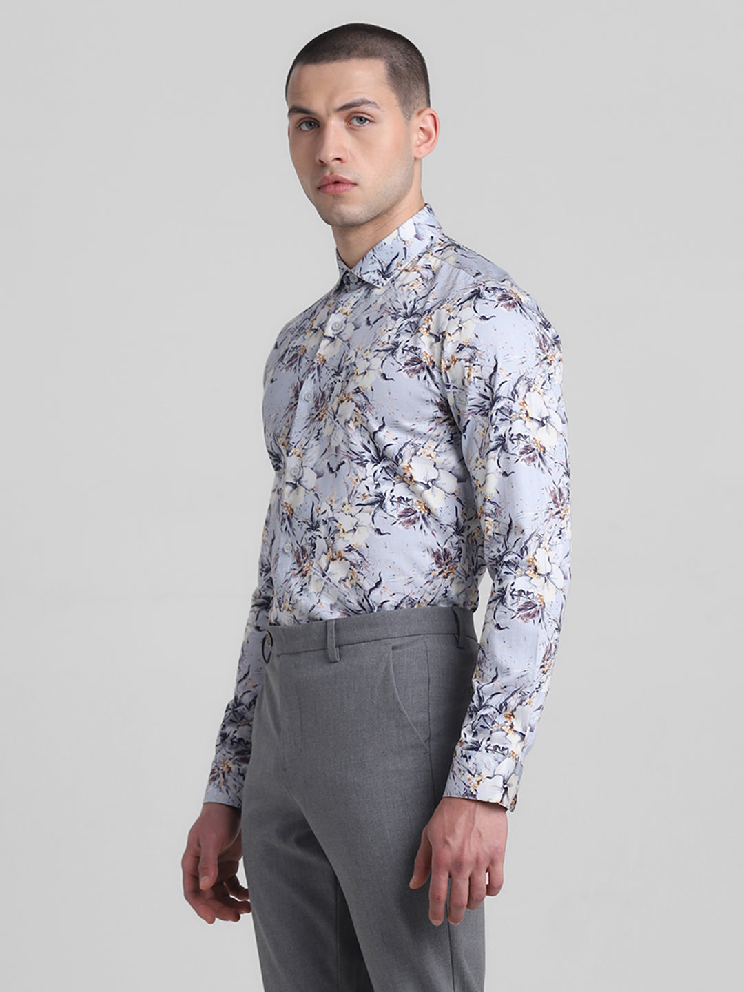 Blue Floral Print Shirt