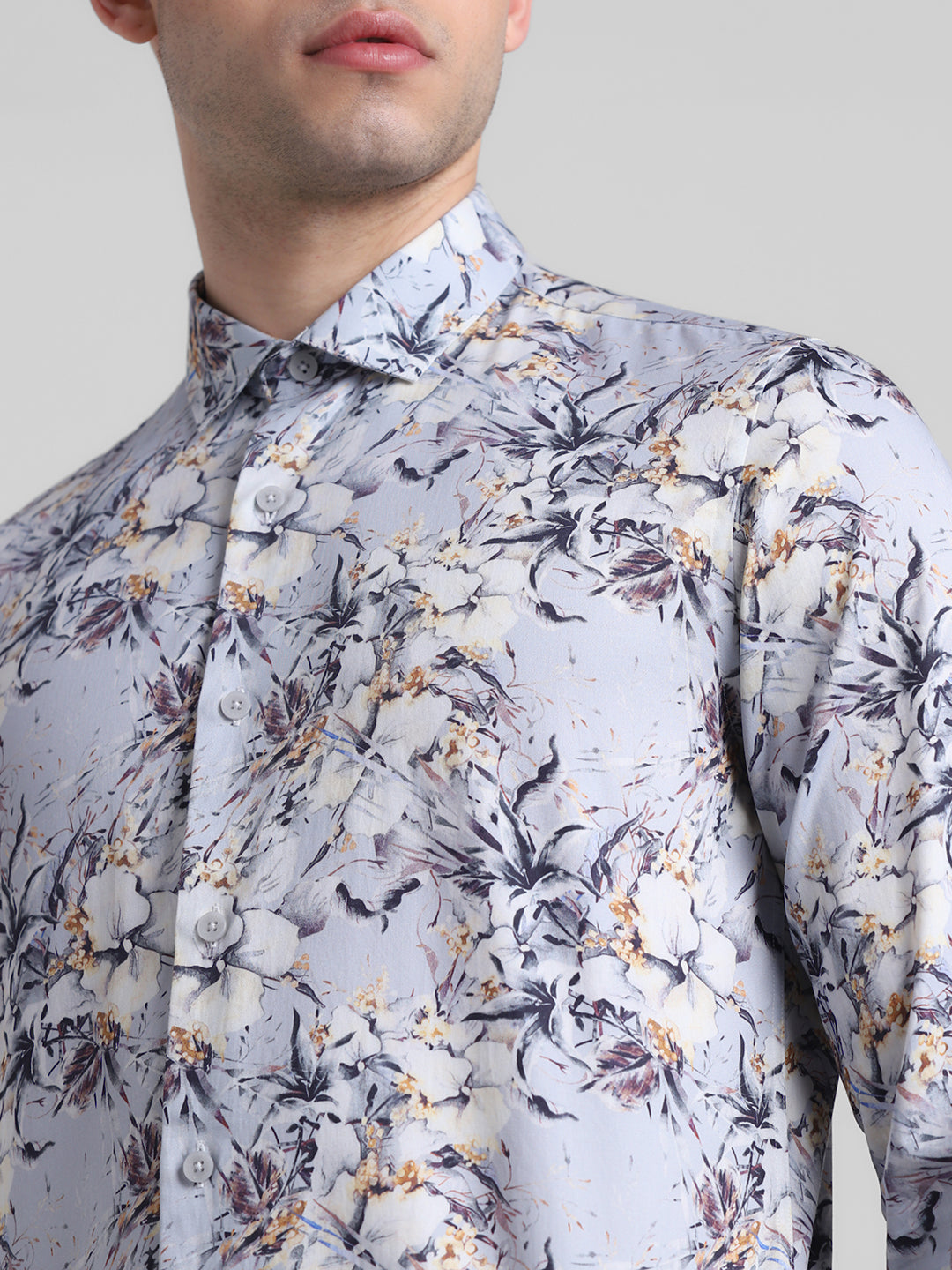 Blue Floral Print Shirt