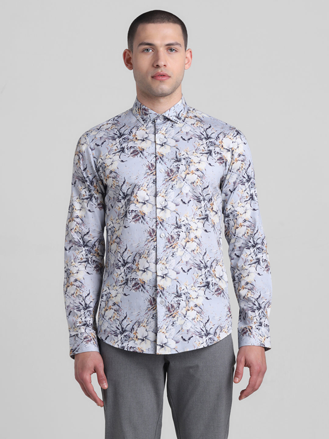 Blue Floral Print Shirt
