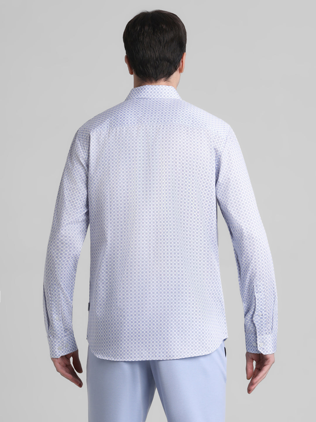 Blue Geometric Print Shirt