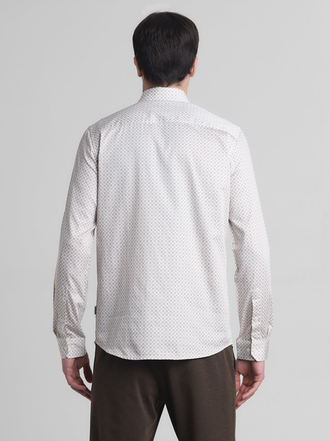 Light Brown Geometric Print Shirt