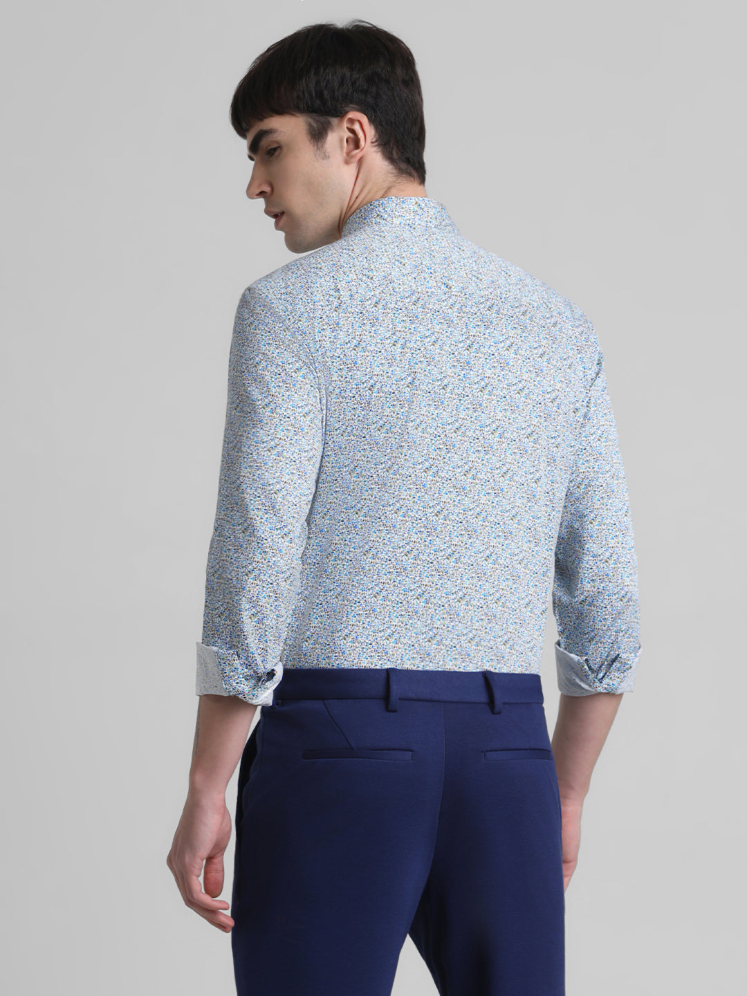 Blue Printed Cotton Shirt