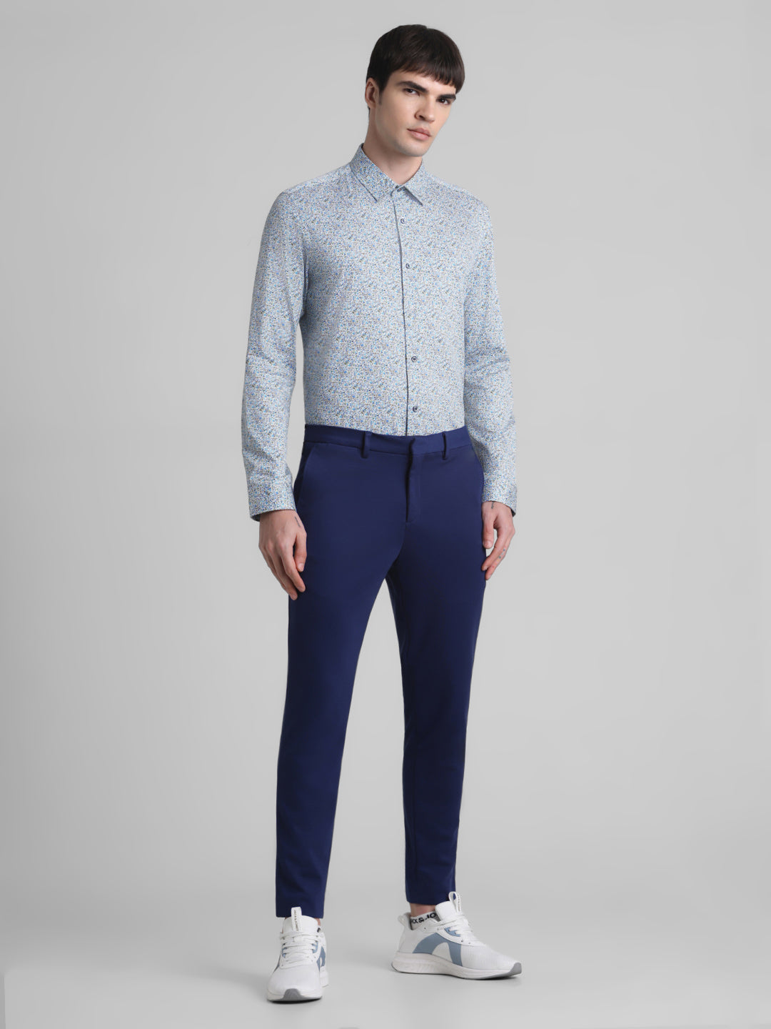 Blue Printed Cotton Shirt