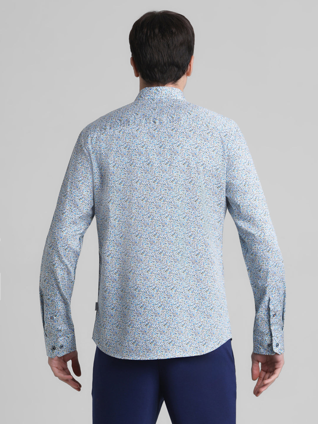 Blue Printed Cotton Shirt
