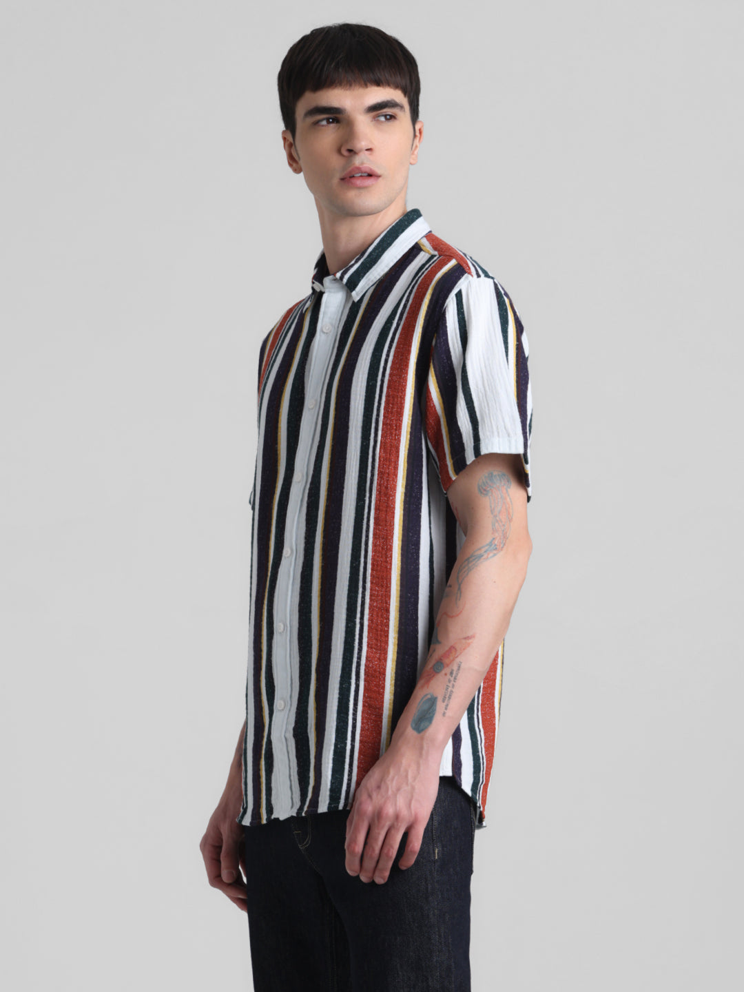 Multi-Stripe Short Sleeve Shirt