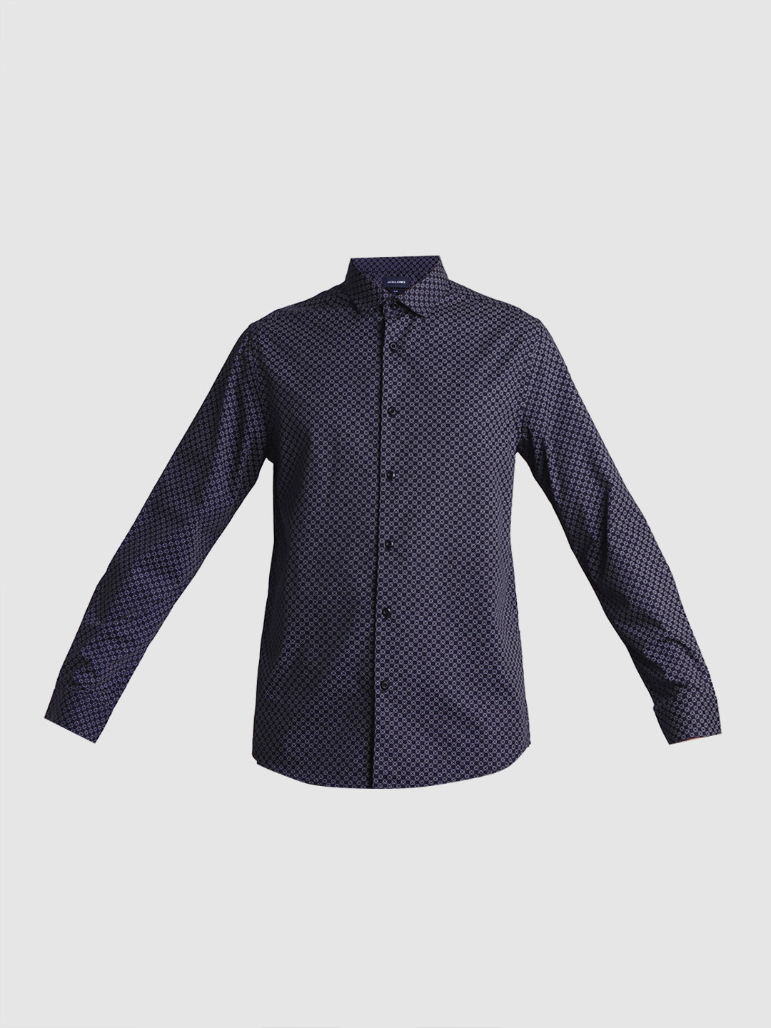 Navy Printed Full Sleeves Shirt