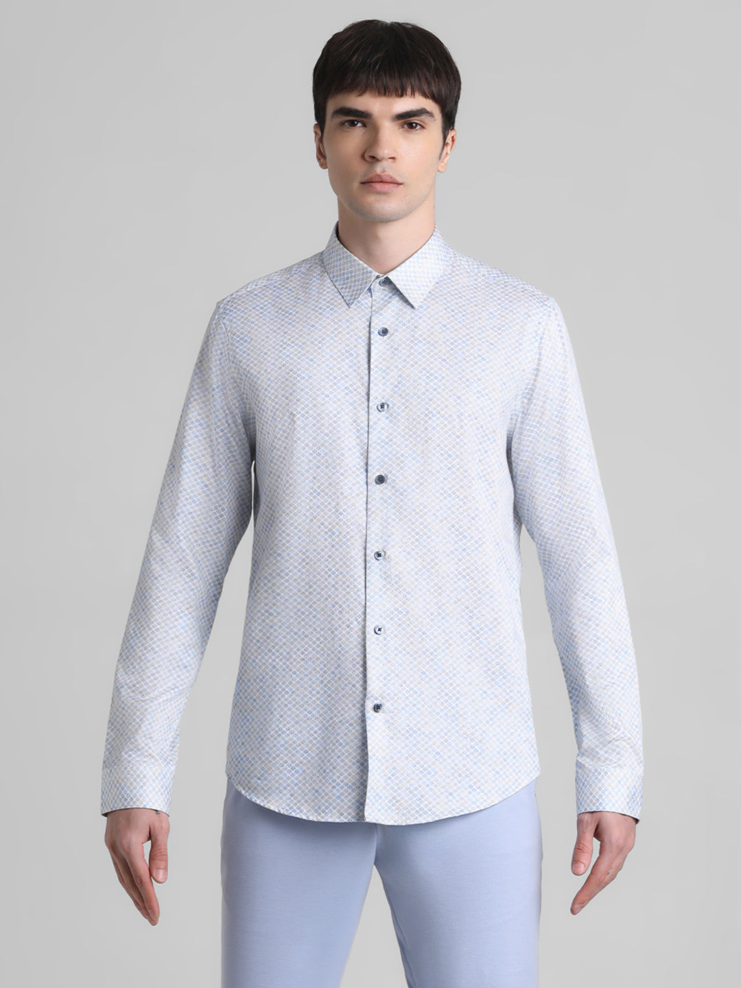 White Printed Cotton Shirt