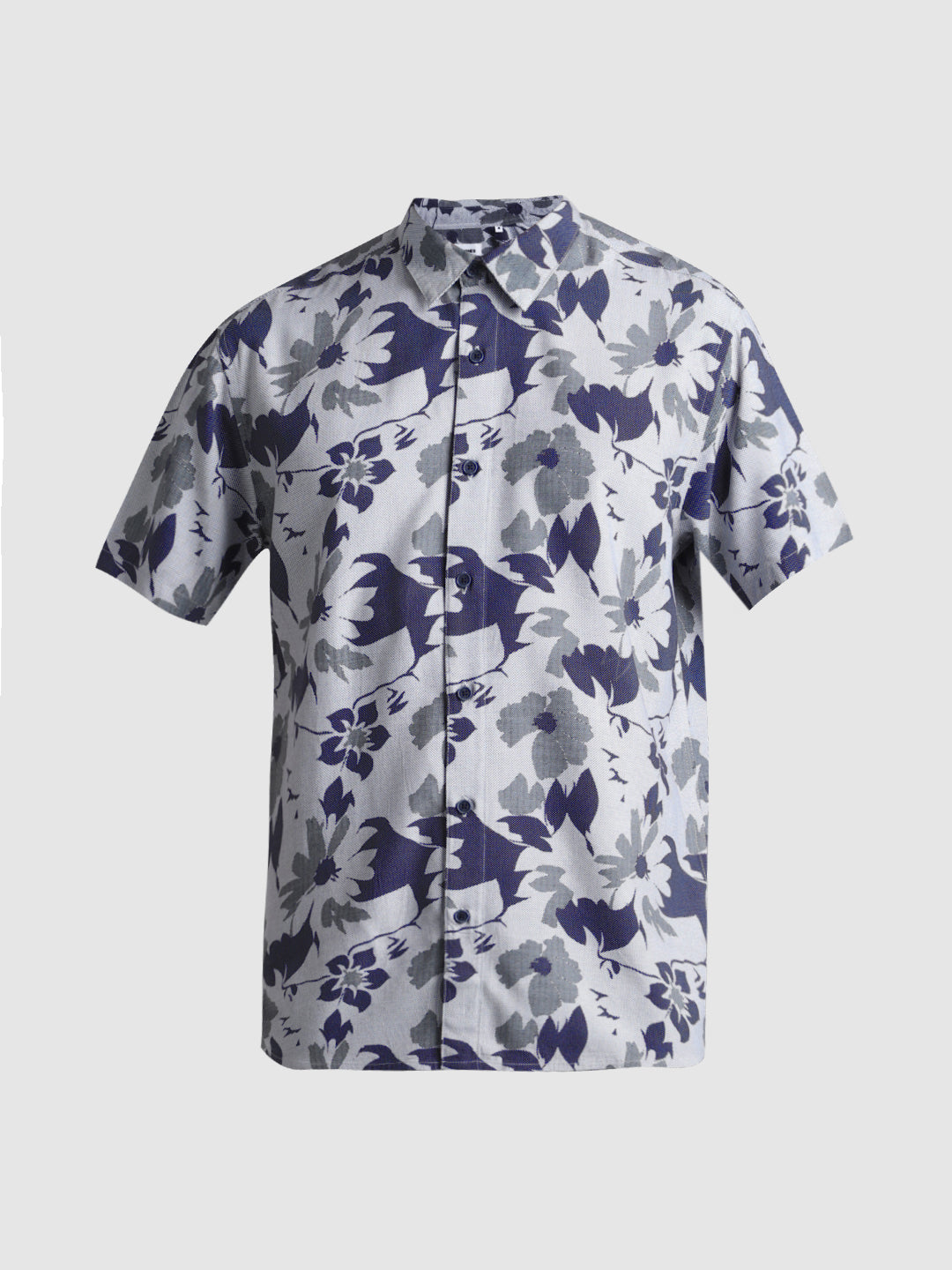 Blue Floral Short Sleeve Shirt