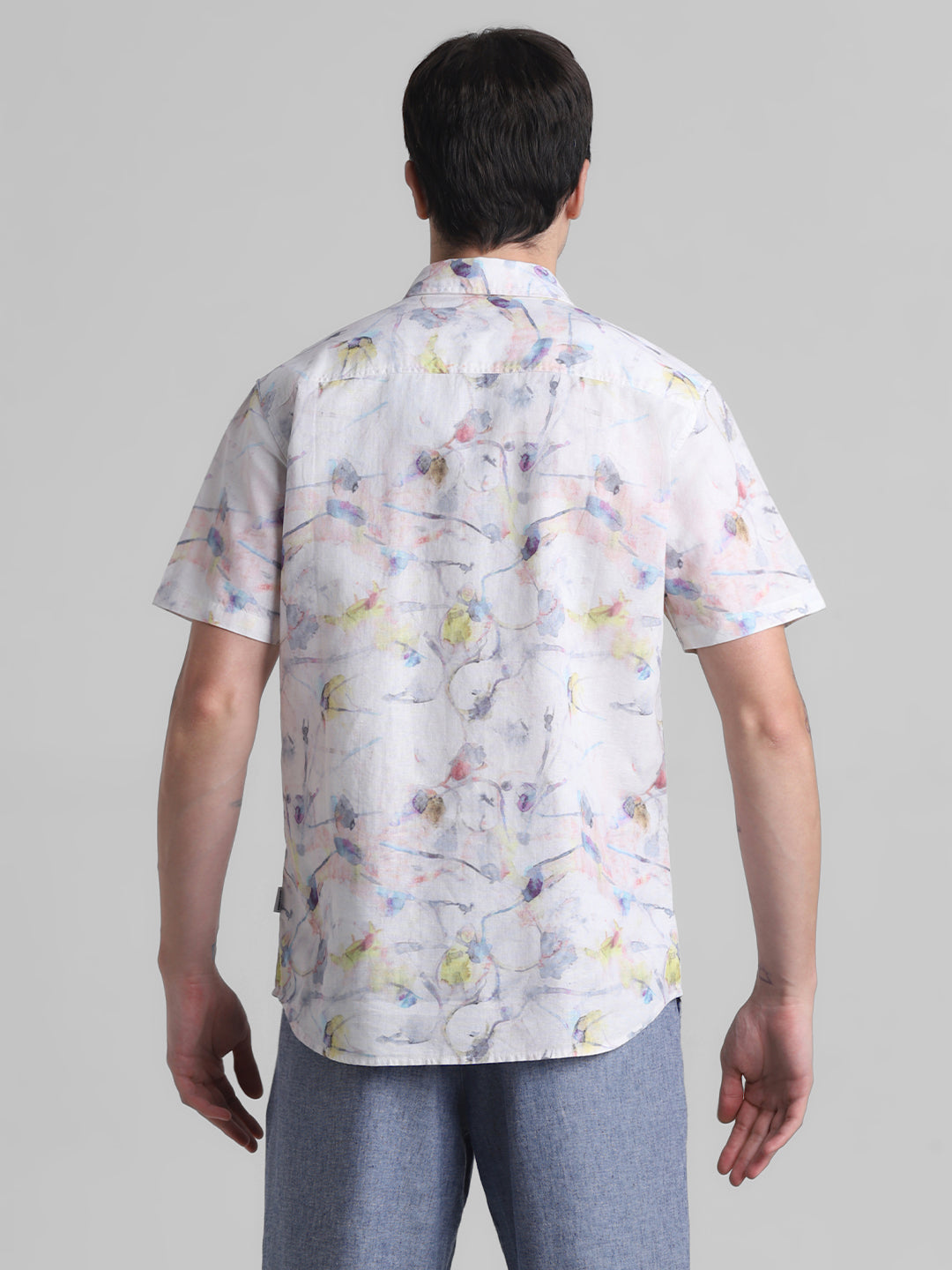 Watercolour Print Short Sleeve Shirt