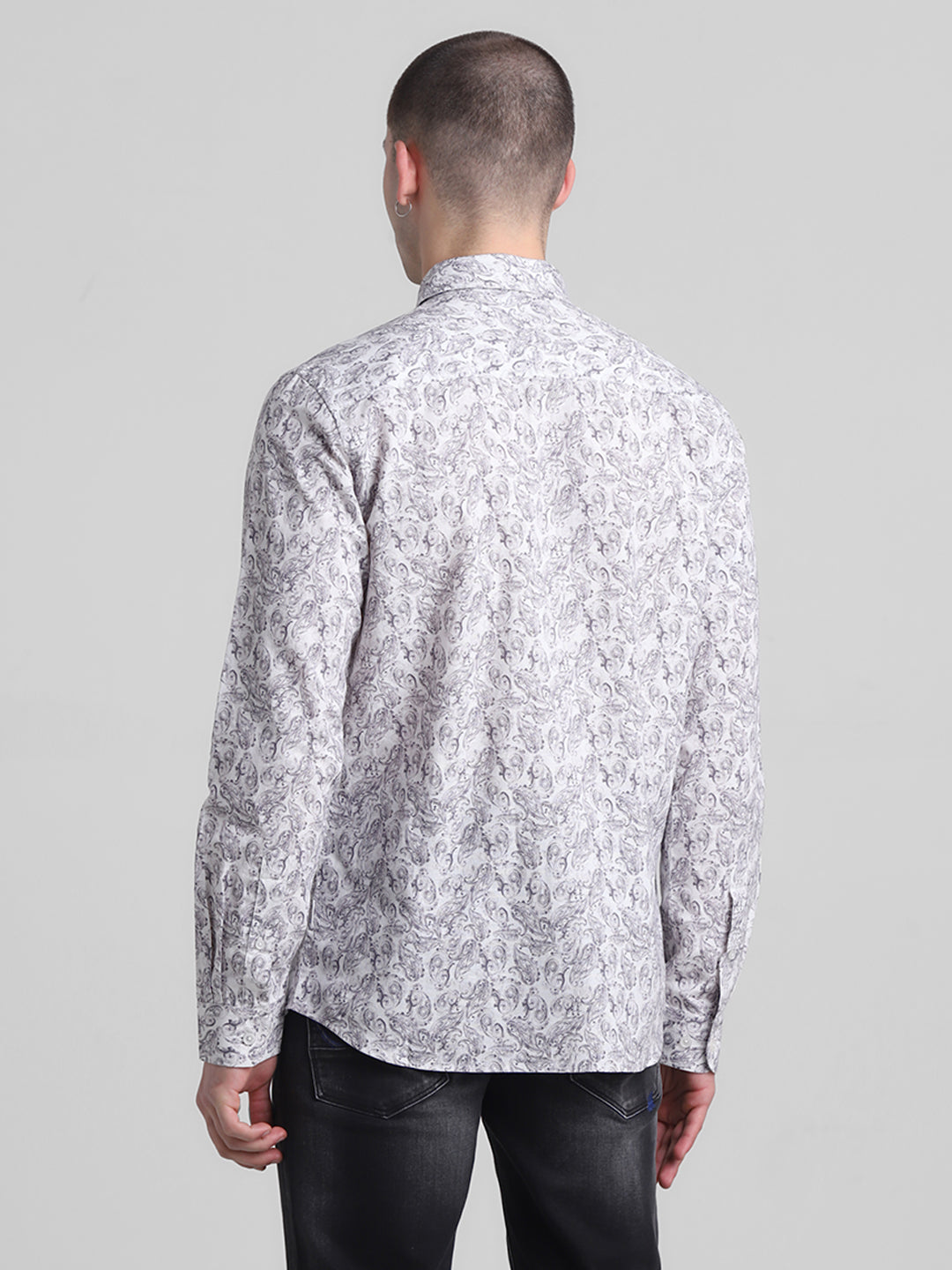 Grey Paisley Print Shirt