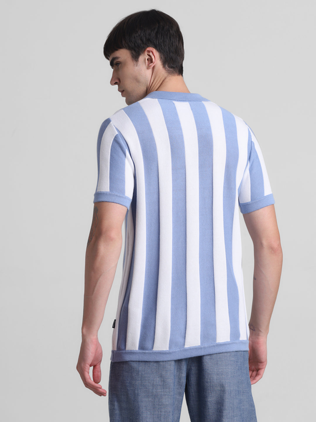 Striped Flat Knit Polo