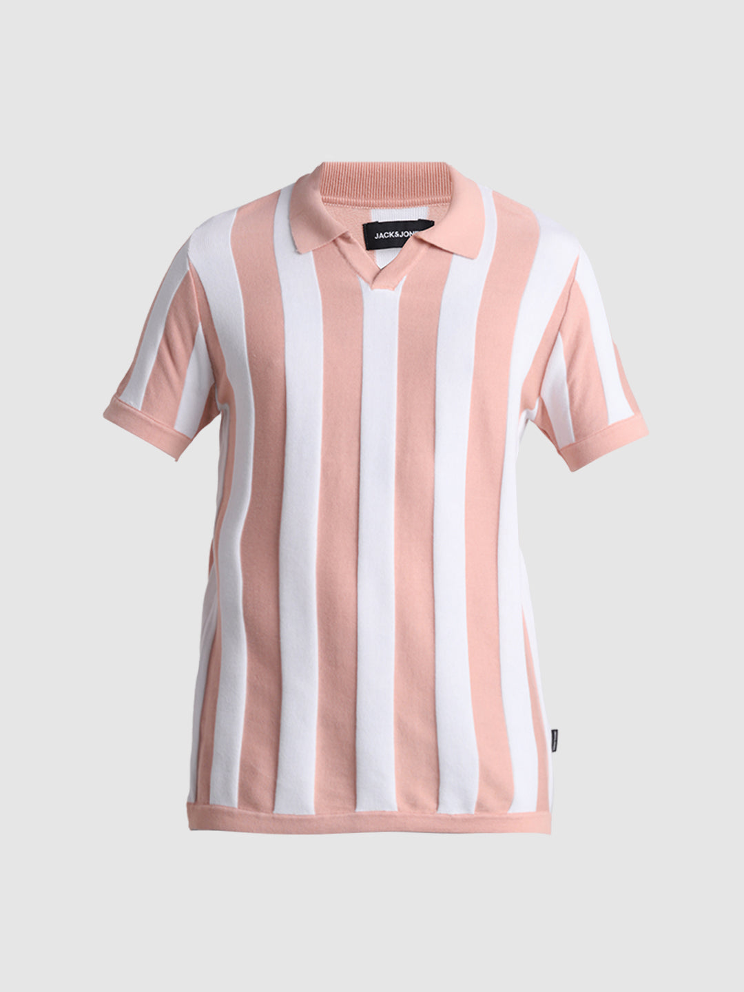 Colourblocked Striped Flat Knit Polo