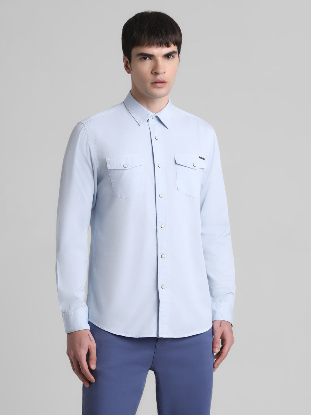 Light Blue Denim Full Sleeves Shirt