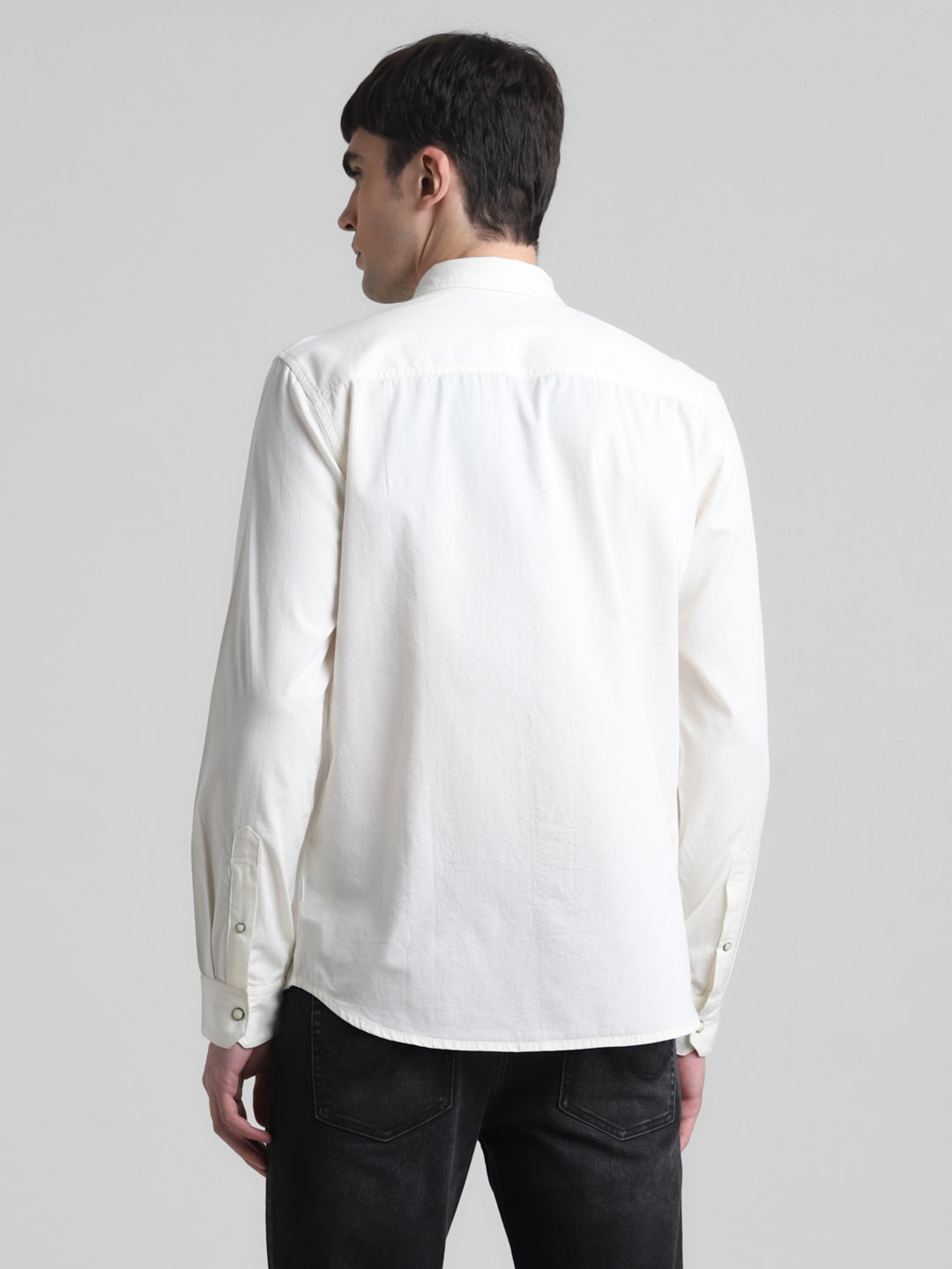White Denim Full Sleeves Shirt