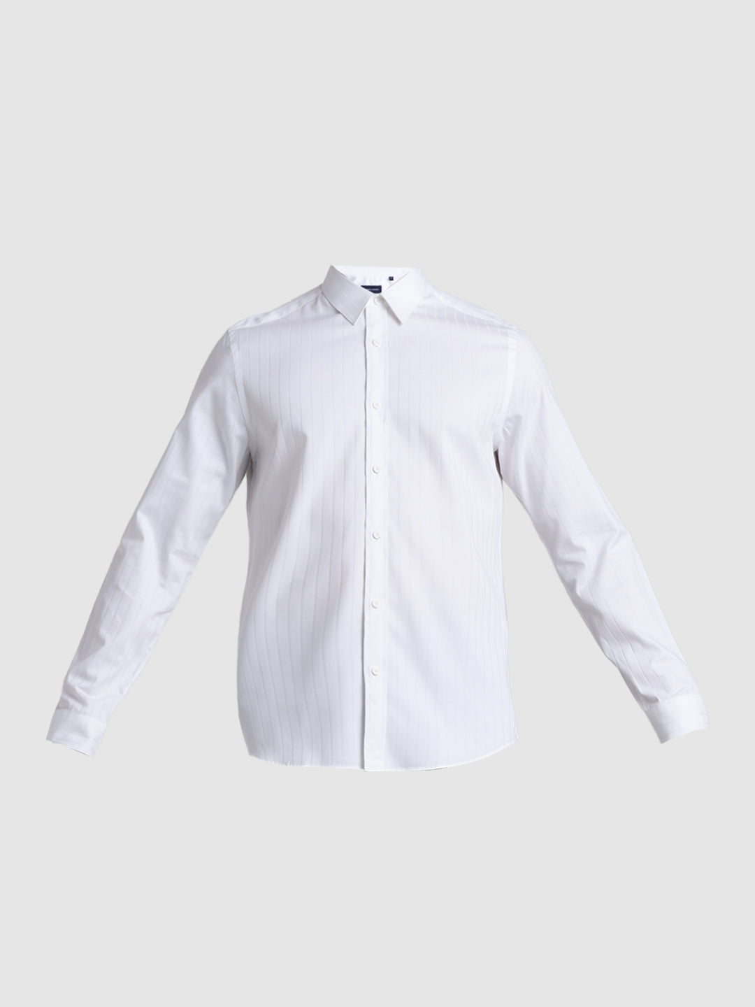 White Dobby Striped Shirt