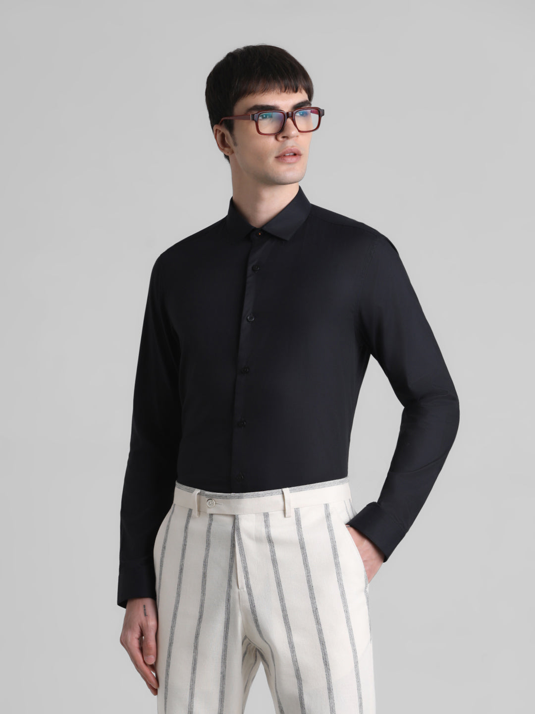 Black Check Full Sleeves Shirt