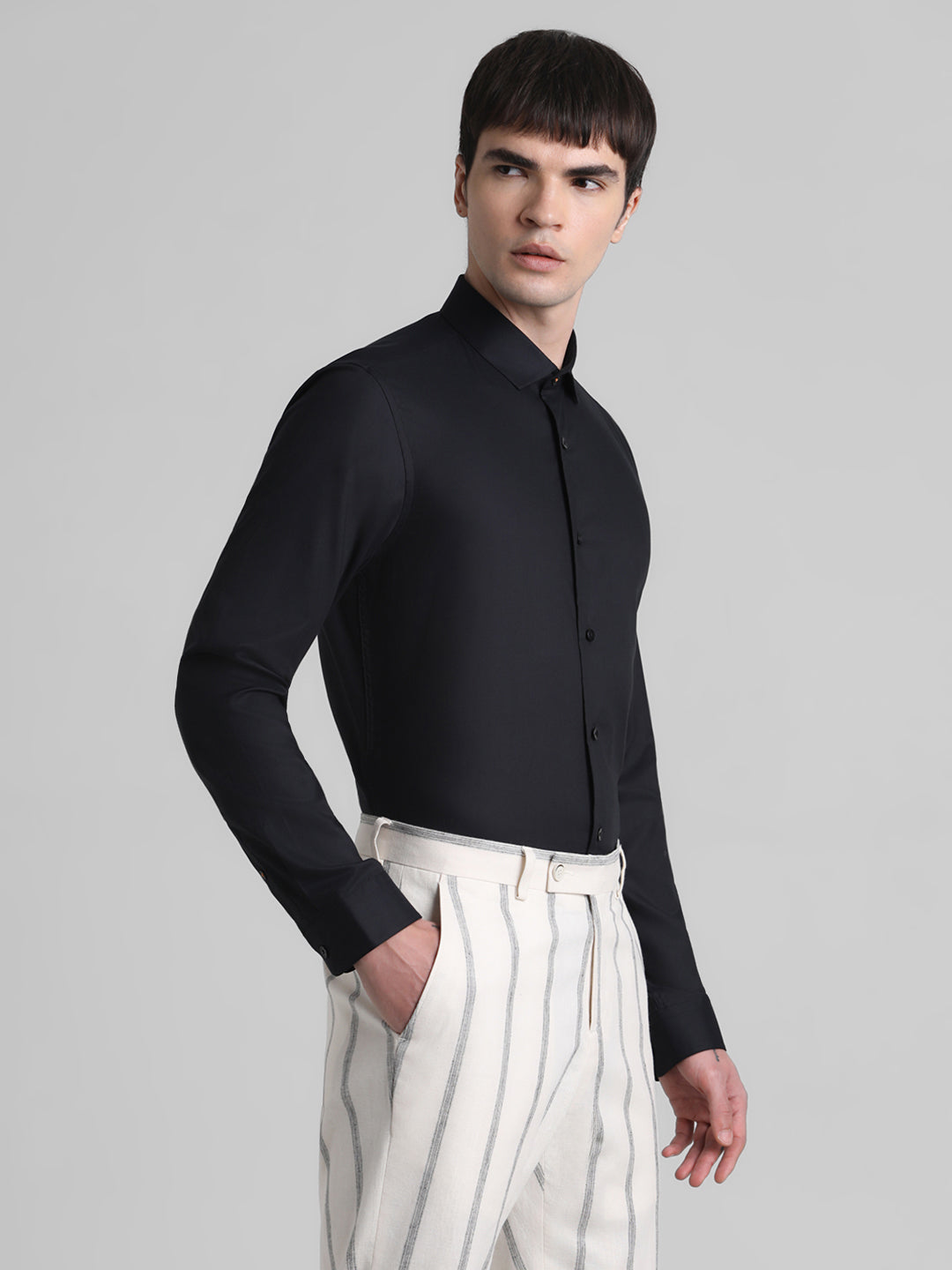 Black Check Full Sleeves Shirt