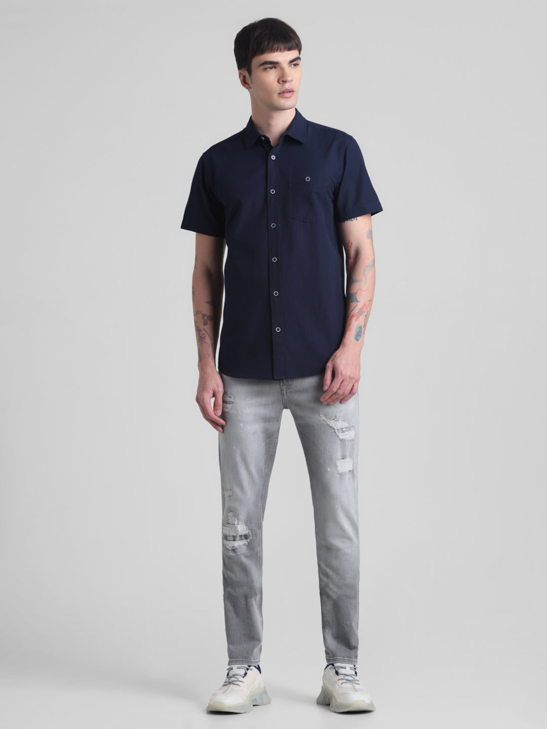 Navy Blue Short Sleeve Shirt