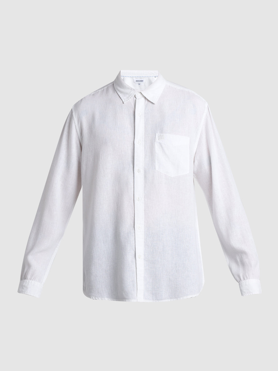 White Linen Blend Shirt