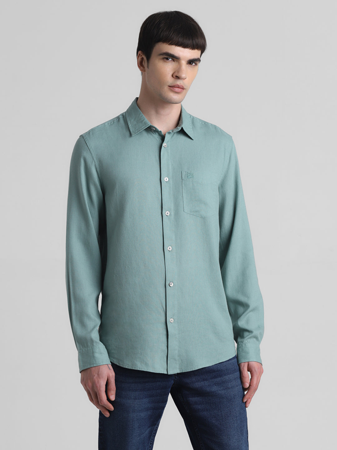 Sage Green Linen Blend Shirt