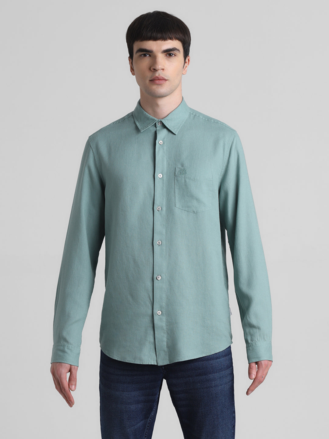 Sage Green Linen Blend Shirt