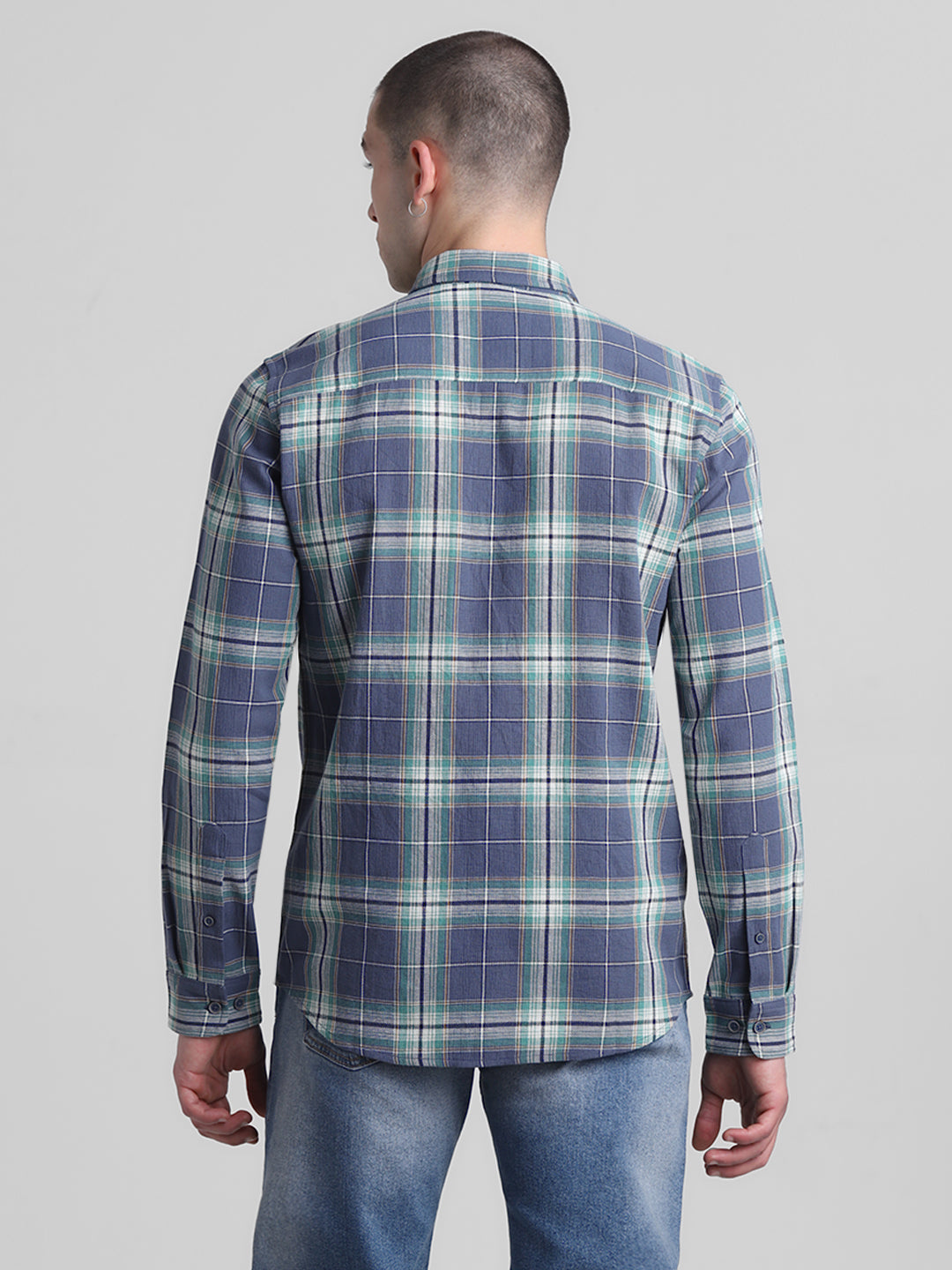 Vintage Indigo Check Cotton Shirt