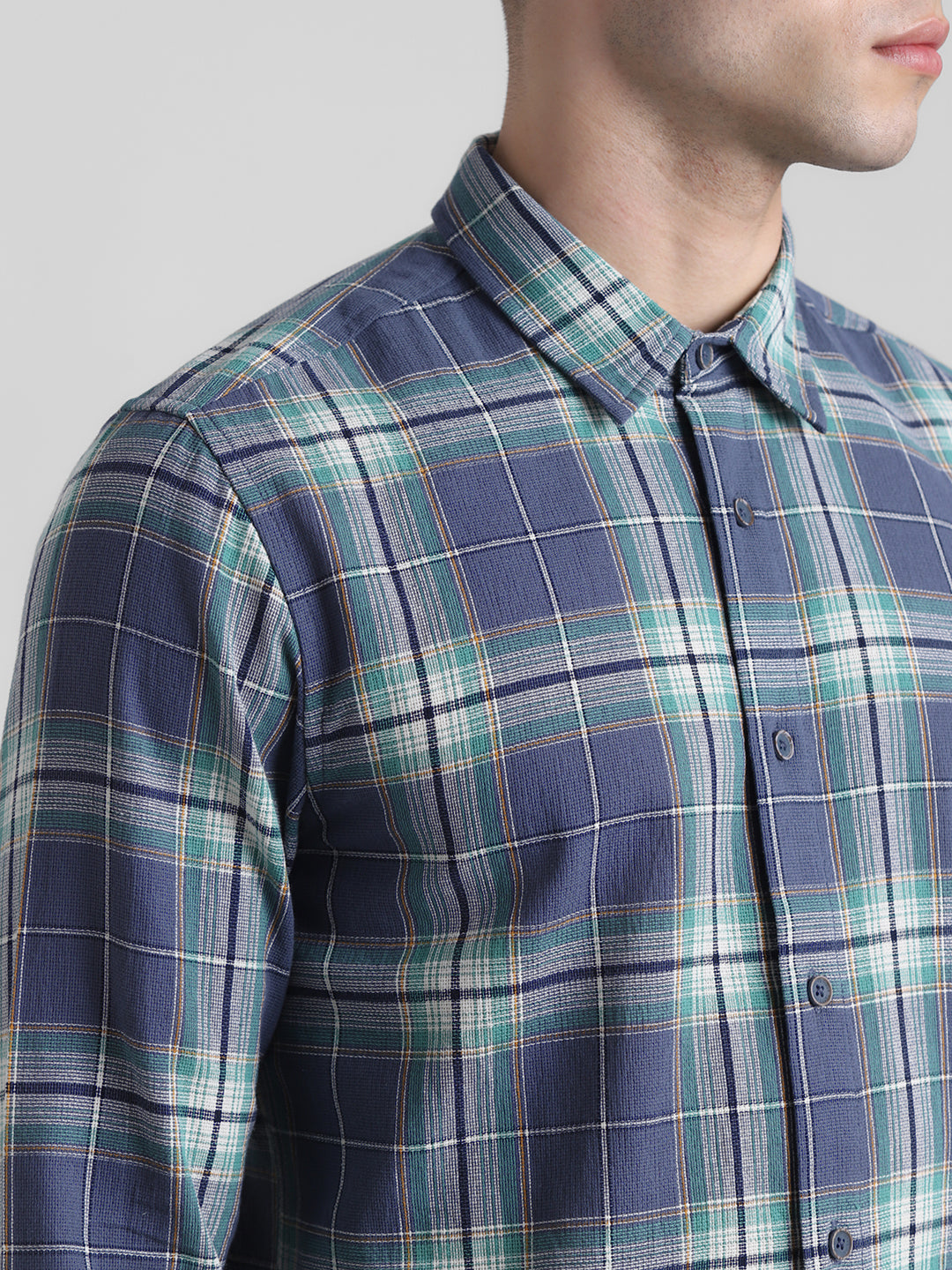 Vintage Indigo Check Cotton Shirt