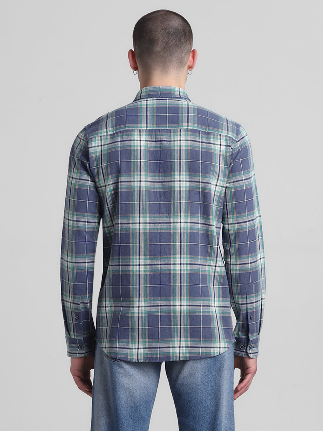 Vintage Indigo Check Cotton Shirt