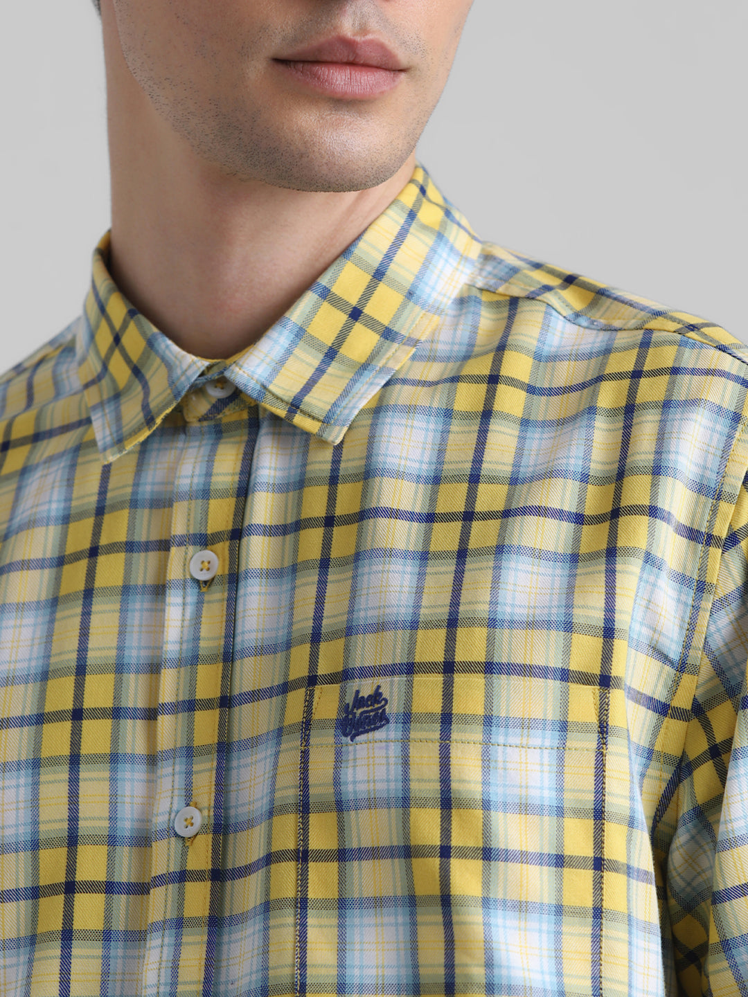 Yellow Check Cotton Shirt