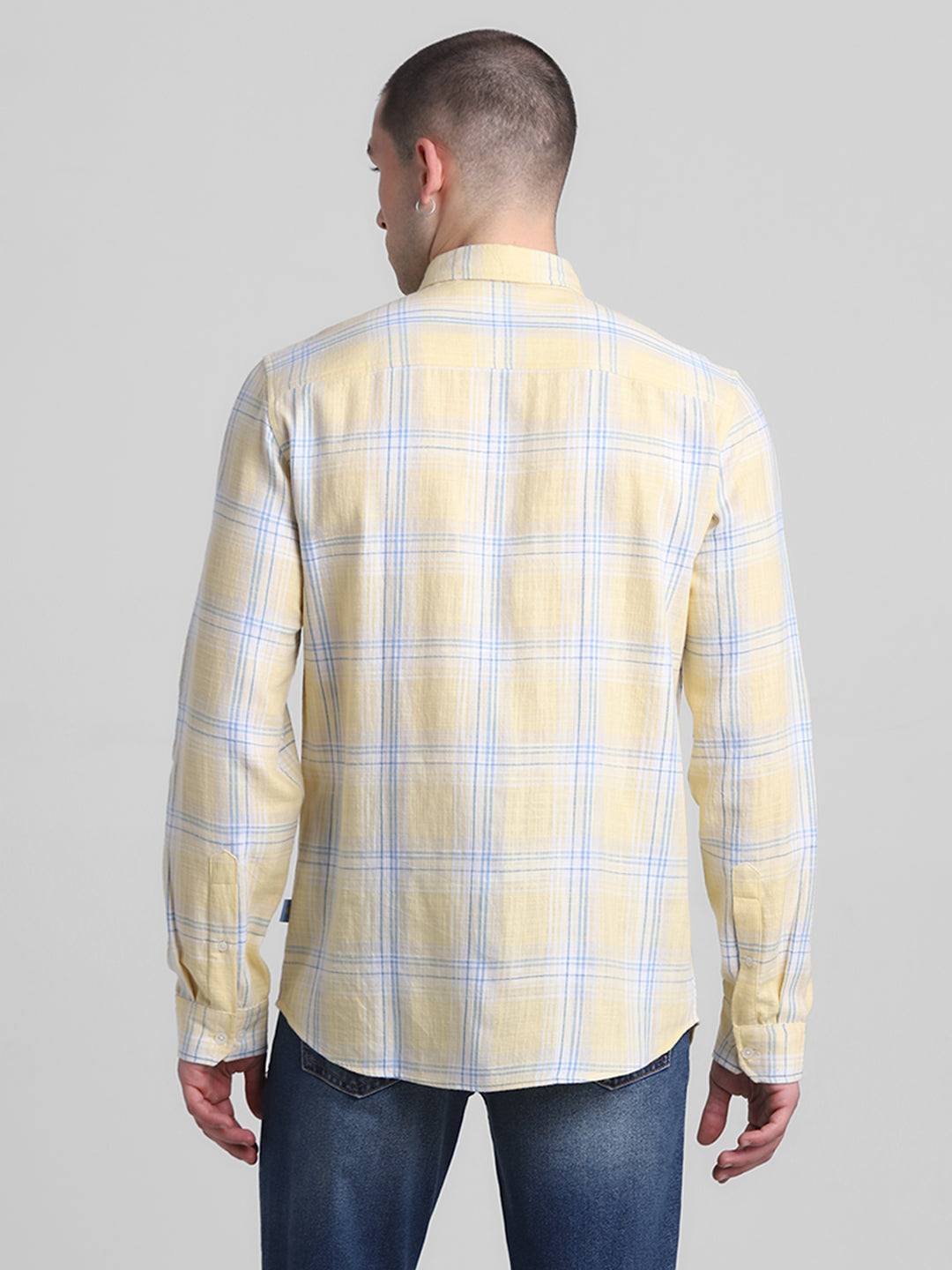 Yellow Check Cotton Shirt
