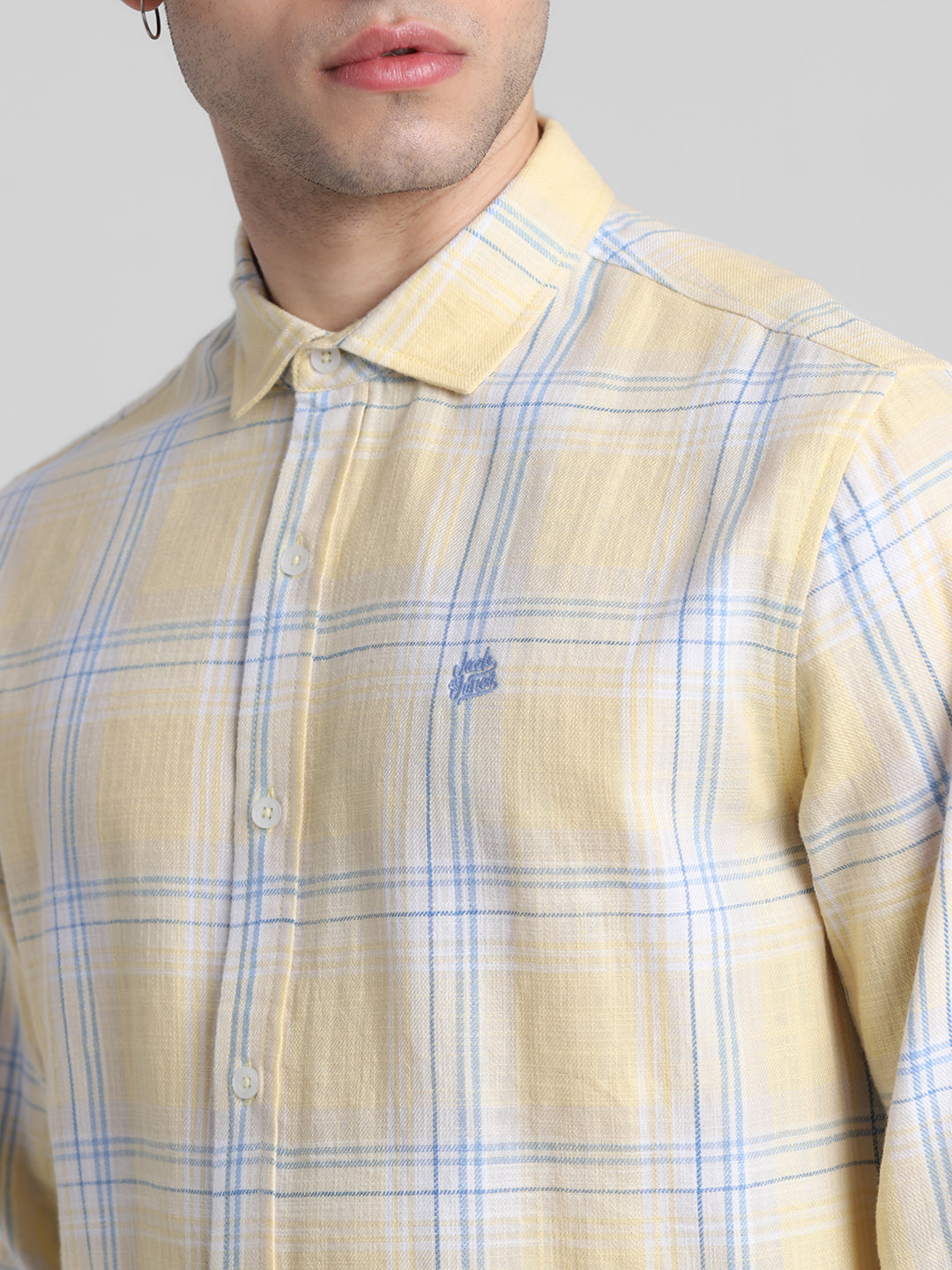Yellow Check Cotton Shirt