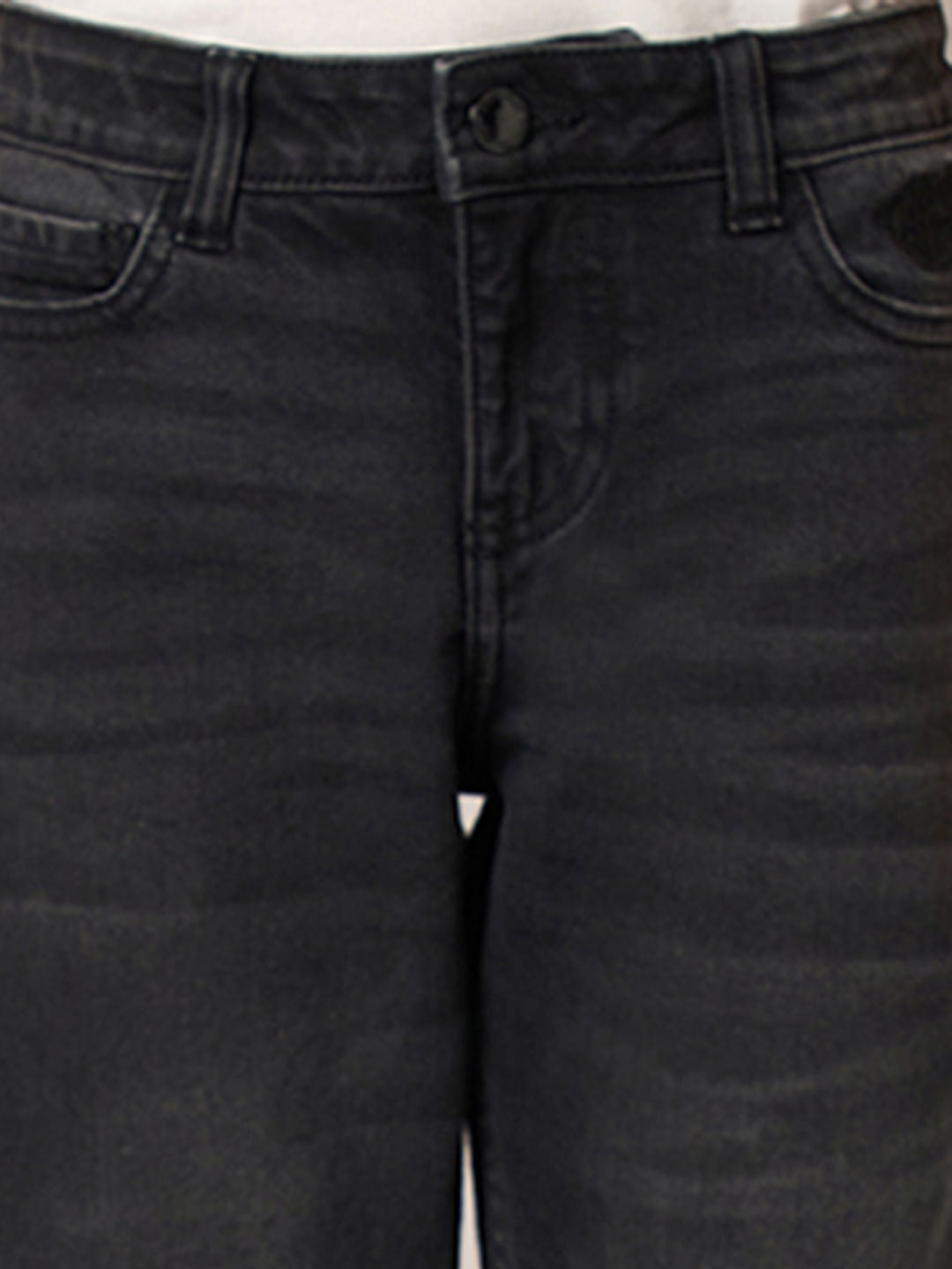 Boys Dark Grey Mid Rise Slim Fit Jeans