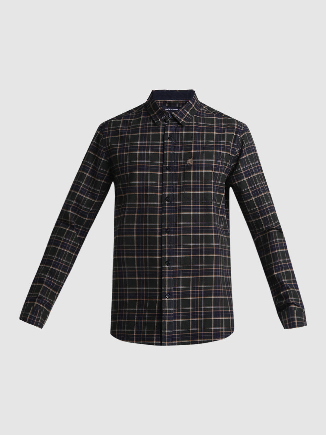Dark Green Check Cotton Shirt