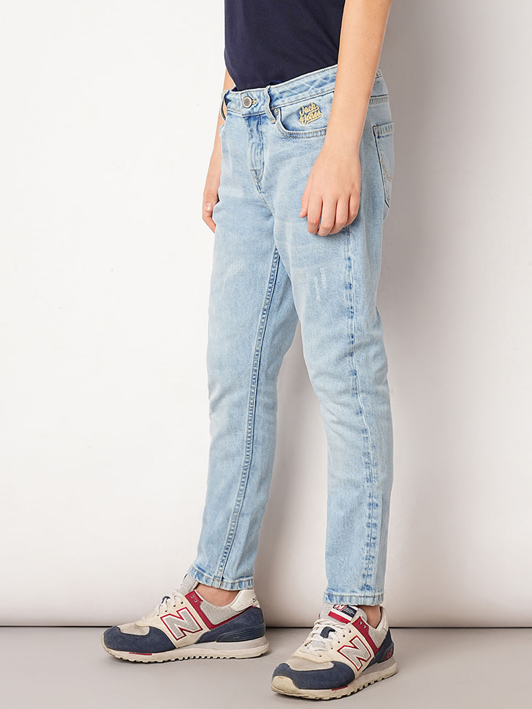 Blue Mid Rise Slim Fit Jeans
