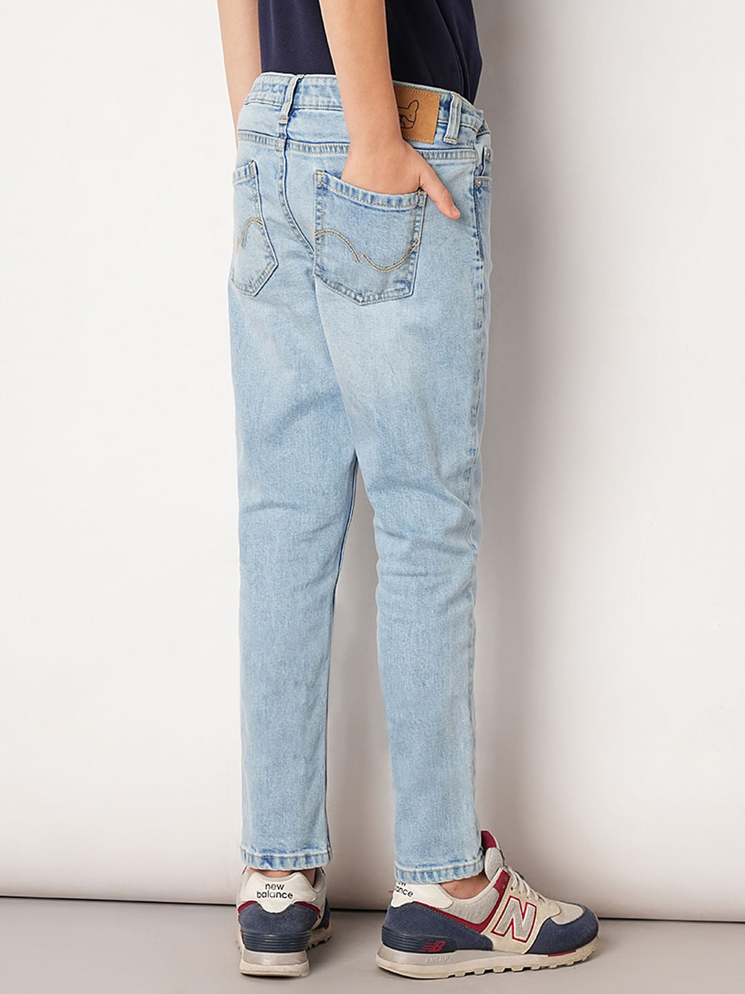 Blue Mid Rise Slim Fit Jeans