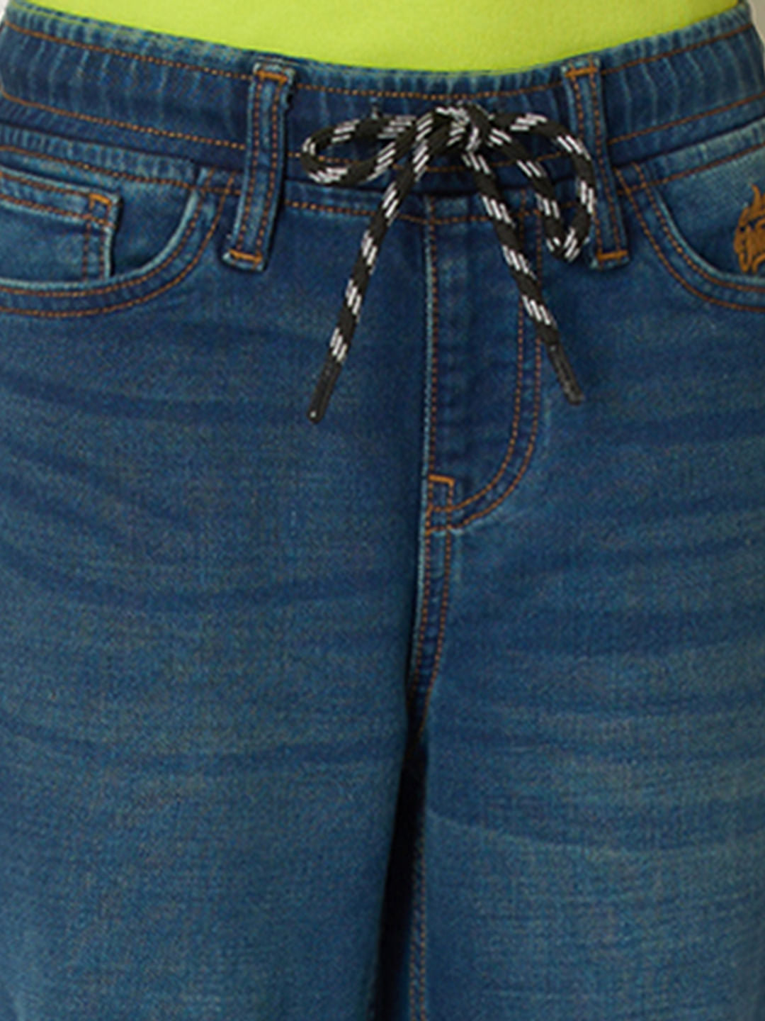 Boys Blue Mid Rise Slim Fit Jeans